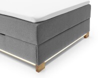 Boxspringbett >Messina< Liegefläche 120x200cm, hellgrau, Stellmaß: 122x120x211cm (BxHxT)