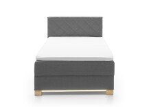 Boxspringbett >Messina< Liegefläche 120x200cm, hellgrau, Stellmaß: 122x120x211cm (BxHxT)