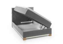 Boxspringbett >Messina< Liegefläche 140x200 cm, hellgrau, Stellmaß: 142x120x213cm (BxHxT)