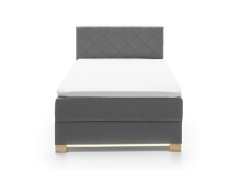 Boxspringbett >Messina< Liegefläche 140x200 cm, hellgrau, Stellmaß: 142x120x213cm (BxHxT)
