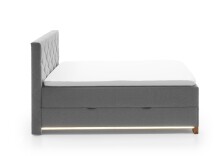 Boxspringbett >Messina< Liegefläche 140x200 cm, hellgrau, Stellmaß: 142x120x213cm (BxHxT)