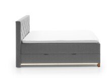 Boxspringbett >Messina< Liegefläche 140x200 cm, hellgrau, Stellmaß: 142x120x213cm (BxHxT)