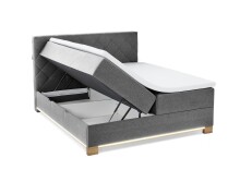 Boxspringbett >Messina< Liegefläche 160x200cm, hellgrau, Stellmaß: 162x120x213cm (BxHxT)