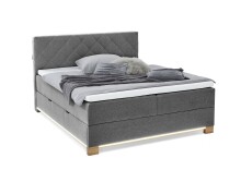 Boxspringbett >Messina< Liegefläche 180x200cm, hellgrau, Stellmaß: 182x120x213cm (BxHxT)