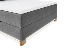 Boxspringbett >Messina< Liegefläche 180x200cm, hellgrau, Stellmaß: 182x120x213cm (BxHxT)