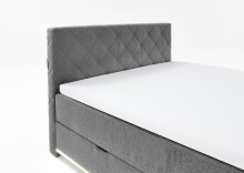 Boxspringbett >Messina< Liegefläche 180x200cm, hellgrau, Stellmaß: 182x120x213cm (BxHxT)