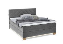 Boxspringbett >Messina< Liegefläche 180x200cm, hellgrau, Stellmaß: 182x120x213cm (BxHxT)