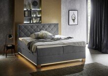 Boxspringbett >Messina< Liegefläche 180x200cm, hellgrau, Stellmaß: 182x120x213cm (BxHxT)