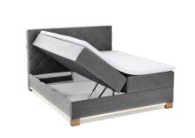 Boxspringbett >Messina< Liegefläche 180x200cm, hellgrau, Stellmaß: 182x120x213cm (BxHxT)