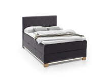 Boxspringbett >Messina< Liegefläche 140x200cm, anthrazit, Stellmaß: 142x120x213cm (BxHxT)