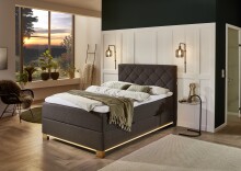 Boxspringbett >Messina< Liegefläche 140x200cm, anthrazit, Stellmaß: 142x120x213cm (BxHxT)