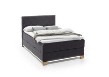 Boxspringbett >Messina< Liegefläche 140x200cm, anthrazit, Stellmaß: 142x120x213cm (BxHxT)