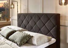Boxspringbett >Messina< Liegefläche 140x200cm, anthrazit, Stellmaß: 142x120x213cm (BxHxT)