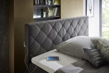 Boxspringbett >Messina< Liegefläche 160x200cm, anthrazit, Stellmaß: 162x120x213cm (BxHxT)
