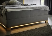 Boxspringbett >Messina< Liegefläche 160x200cm, anthrazit, Stellmaß: 162x120x213cm (BxHxT)