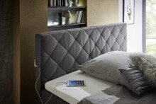 Boxspringbett >Messina< Liegefläche 160x200cm, anthrazit, Stellmaß: 162x120x213cm (BxHxT)