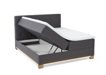 Boxspringbett >Messina< Liegefläche 160x200cm, anthrazit, Stellmaß: 162x120x213cm (BxHxT)