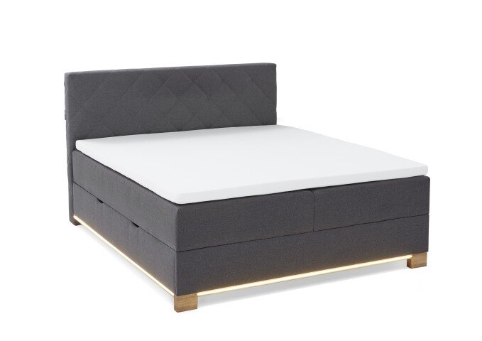 Boxspringbett >Messina< Liegefläche 180x200cm, anthrazit, Stellmaß: 182x120x213cm (BxHxT)