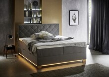 Boxspringbett >Messina< Liegefläche 180x200cm, anthrazit, Stellmaß: 182x120x213cm (BxHxT)