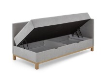 Polsterliege >Santos< Liegefläche 90x200cm, Farbe hellgrau, Stellmaß: 97x88x207cm (BxHxT)