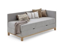 Polsterliege >Santos< Liegefläche 90x200cm, Farbe hellgrau, Stellmaß: 97x88x207cm (BxHxT)
