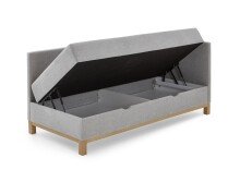 Polsterliege >Santos< Liegefläche 90x200cm, Farbe hellgrau, Stellmaß: 97x88x207cm (BxHxT)