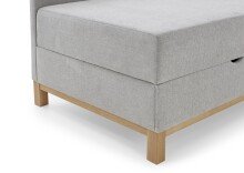 Polsterliege >Santos< Liegefläche 90x200cm, Farbe hellgrau, Stellmaß: 97x88x207cm (BxHxT)