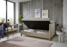 Polsterliege >Santos< Liegefläche 90x200cm, Farbe taupe, Stellmaß: 97x88x207cm (BxHxT)