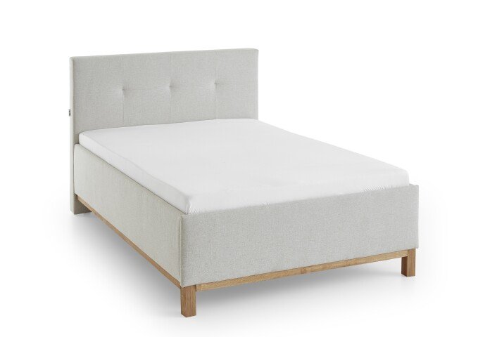 Polsterbett >Catania II< Liegefläche 140x200cm, Farbe beige - Stellmaß: 148x110x214cm (BxHxT)