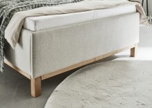 Polsterbett >Catania II< Liegefläche 140x200cm, Farbe beige - Stellmaß: 148x110x214cm (BxHxT)