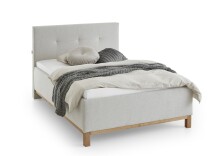 Polsterbett >Catania II< Liegefläche 140x200cm, Farbe beige - Stellmaß: 148x110x214cm (BxHxT)