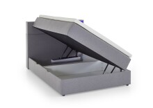 Boxspringbett >Caja< Liegefläche 120x200cm, hellgrau, Stellmaß: 127x111x216cm (BxHxT)