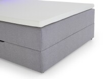 Boxspringbett >Caja< Liegefläche 120x200cm, hellgrau, Stellmaß: 127x111x216cm (BxHxT)