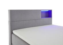 Boxspringbett >Caja< Liegefläche 120x200cm, hellgrau, Stellmaß: 127x111x216cm (BxHxT)