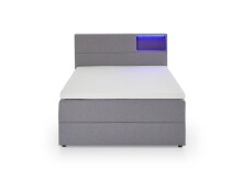 Boxspringbett >Caja< Liegefläche 120x200cm, hellgrau, Stellmaß: 127x111x216cm (BxHxT)