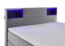 Boxspringbett >Caja< Liegefläche 180x200cm, hellgrau, Stellmaß: 187x111x216cm (BxHxT)