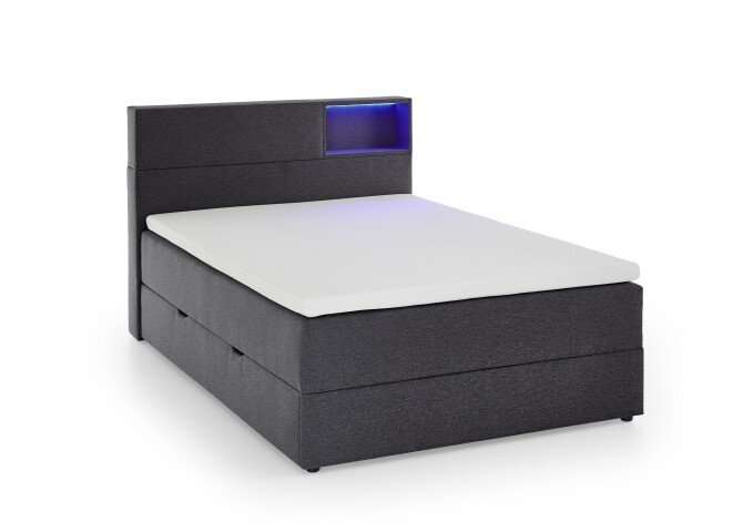 Boxspringbett >Caja< Liegefläche 120x200cm, anthrazit, Stellmaß: 127x111x216cm (BxHxT)