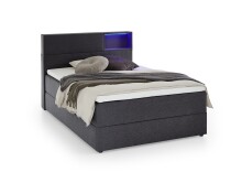 Boxspringbett >Caja< Liegefläche 120x200cm, anthrazit, Stellmaß: 127x111x216cm (BxHxT)