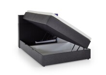 Boxspringbett >Caja< Liegefläche 120x200cm, anthrazit, Stellmaß: 127x111x216cm (BxHxT)