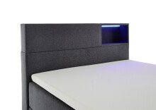 Boxspringbett >Caja< Liegefläche 120x200cm, anthrazit, Stellmaß: 127x111x216cm (BxHxT)
