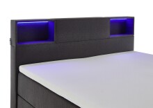 Boxspringbett >Caja< Liegefläche 160x200cm, anthrazit, Stellmaß: 167x111x216cm (BxHxT)