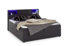 Boxspringbett >Caja< Liegefläche 180x200cm, anthrazit, Stellmaß: 187x111x216cm (BxHxT)
