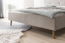 Polsterbett >Smart< Liegefläche 180x200cm, taupe, Stellmaß: 189x110x214cm (BxHxT)