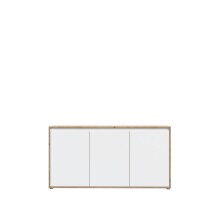 Sideboard >Skelpe< 3 Türen, Weiß / Artisan Eiche Dekor - 152,6x78,5x42cm (BxHxT)