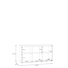 Sideboard >Skelpe< 3 Türen, Weiß / Artisan Eiche Dekor - 152,6x78,5x42cm (BxHxT)