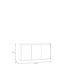 Sideboard >Skelpe< 3 Türen, Weiß / Artisan Eiche Dekor - 152,6x78,5x42cm (BxHxT)