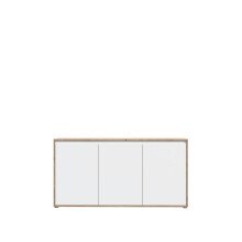 Sideboard >Skelpe< 3 Türen, Weiß / Artisan Eiche Dekor - 152,6x78,5x42cm (BxHxT)