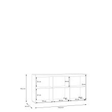 Sideboard >Skelpe< 3 Türen, Weiß / Artisan Eiche Dekor - 152,6x78,5x42cm (BxHxT)