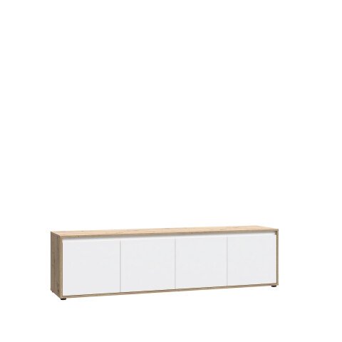 Lowboard >Skelpe< 4 Türen, Weiß/ Artisan Eiche Dekor - 188,3x49,7x42cm (BxHxT)