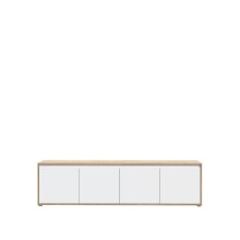 Lowboard >Skelpe< 4 Türen, Weiß/ Artisan Eiche Dekor - 188,3x49,7x42cm (BxHxT)